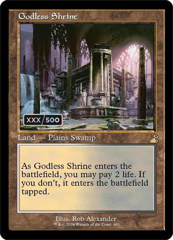 Godless Shrine (Retro) (Serialized) [Ravnica Remastered] | Tacoma Games