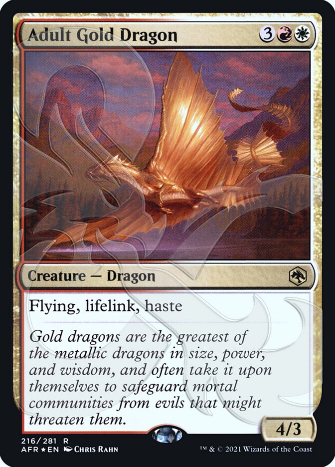 Adult Gold Dragon (Ampersand Promo) [Dungeons & Dragons: Adventures in the Forgotten Realms Promos] | Tacoma Games