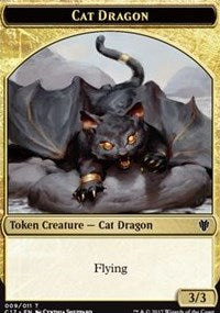 Cat Dragon (009) // Dragon (006) Double-sided Token [Commander 2017 Tokens] | Tacoma Games