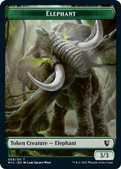 Elephant // Spirit Double-sided Token [Innistrad: Midnight Hunt Commander] | Tacoma Games