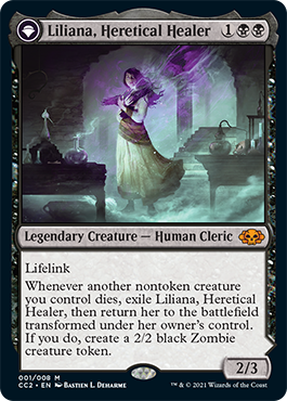 Liliana, Heretical Healer // Liliana, Defiant Necromancer [Commander Collection: Black] | Tacoma Games