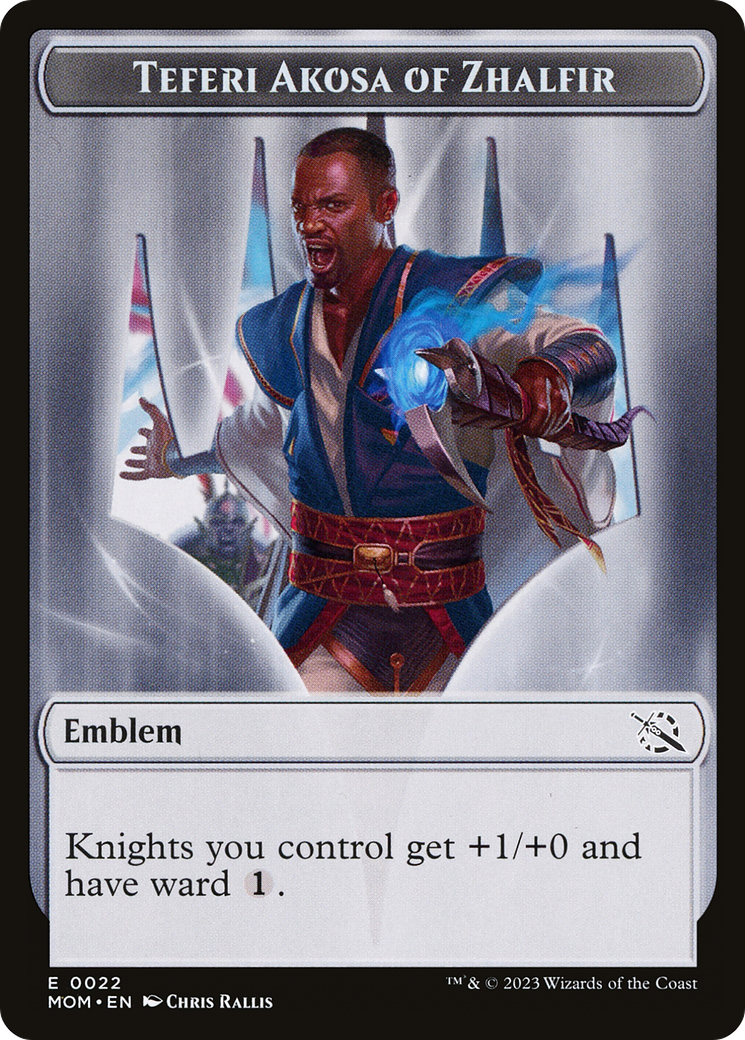 Treasure (21) // Teferi Akosa of Zhalfir Emblem Double-Sided Token [March of the Machine Tokens] | Tacoma Games