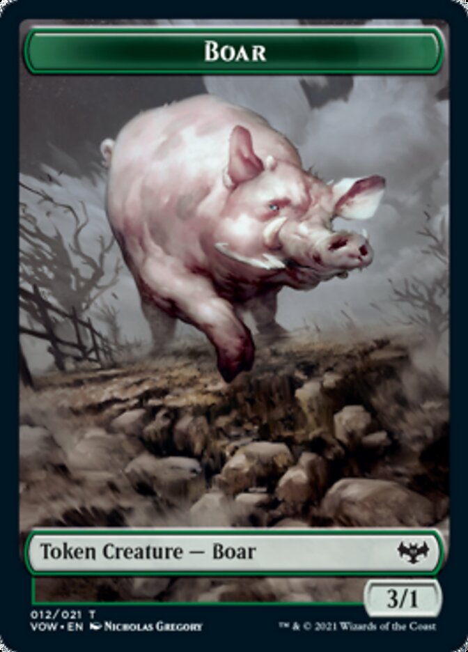 Blood // Boar Double-sided Token [Innistrad: Crimson Vow Tokens] | Tacoma Games