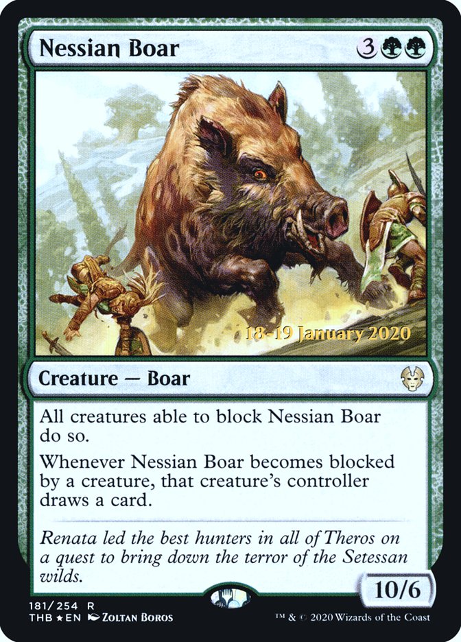 Nessian Boar [Theros Beyond Death Prerelease Promos] | Tacoma Games