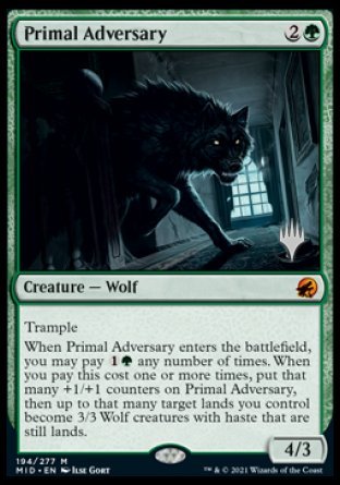 Primal Adversary (Promo Pack) [Innistrad: Midnight Hunt Promos] | Tacoma Games