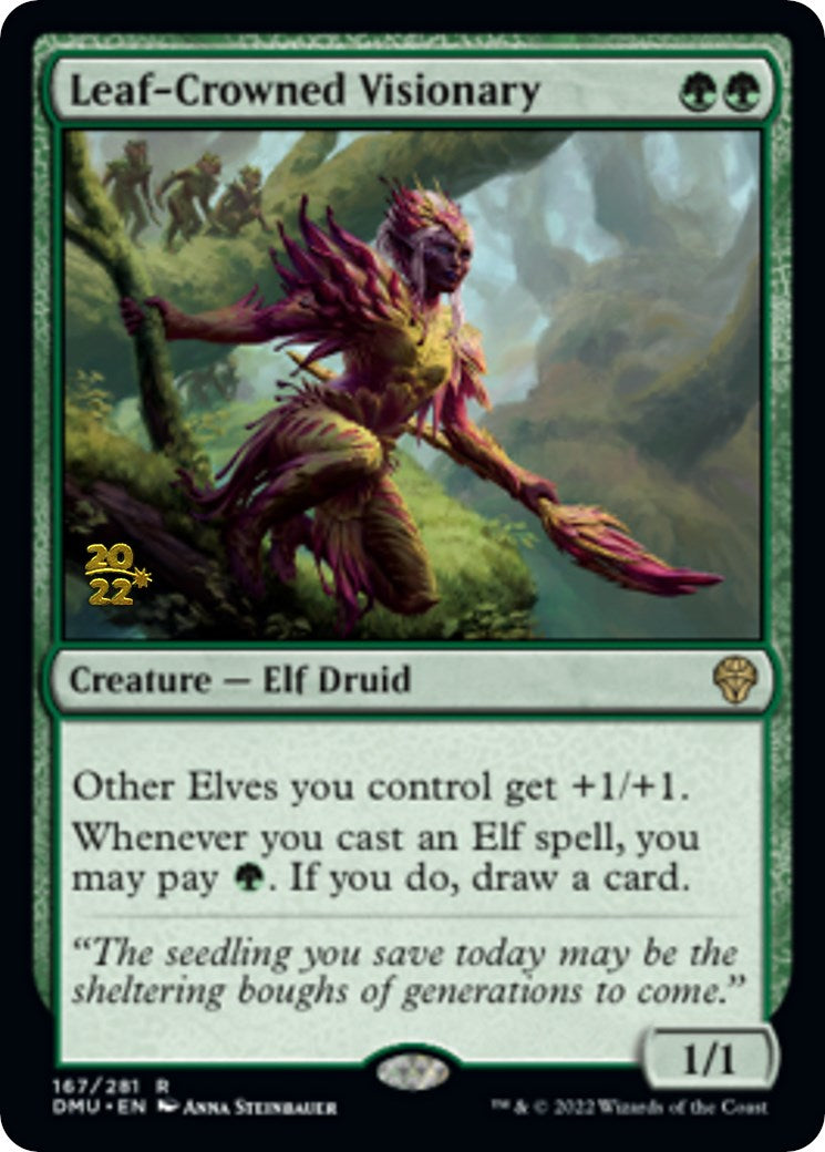 Leaf-Crowned Visionary [Dominaria United Prerelease Promos] | Tacoma Games