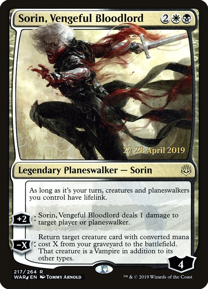 Sorin, Vengeful Bloodlord  [War of the Spark Prerelease Promos] | Tacoma Games