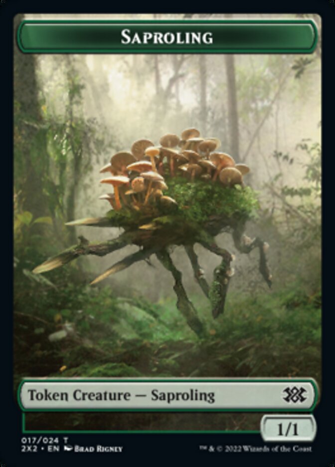 Saproling // Phyrexian Golem Double-sided Token [Double Masters 2022 Tokens] | Tacoma Games