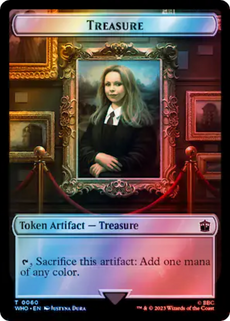 Warrior // Treasure (0060) Double-Sided Token (Surge Foil) [Doctor Who Tokens] | Tacoma Games