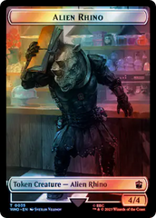 Alien Rhino // Treasure (0060) Double-Sided Token (Surge Foil) [Doctor Who Tokens] | Tacoma Games