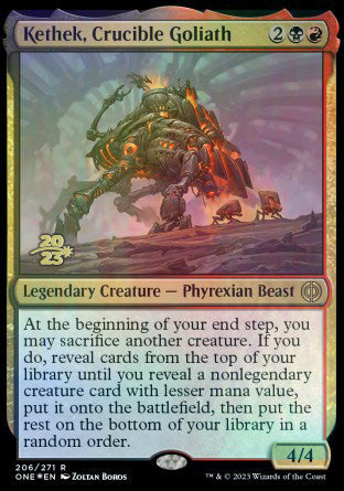 Kethek, Crucible Goliath [Phyrexia: All Will Be One Prerelease Promos] | Tacoma Games