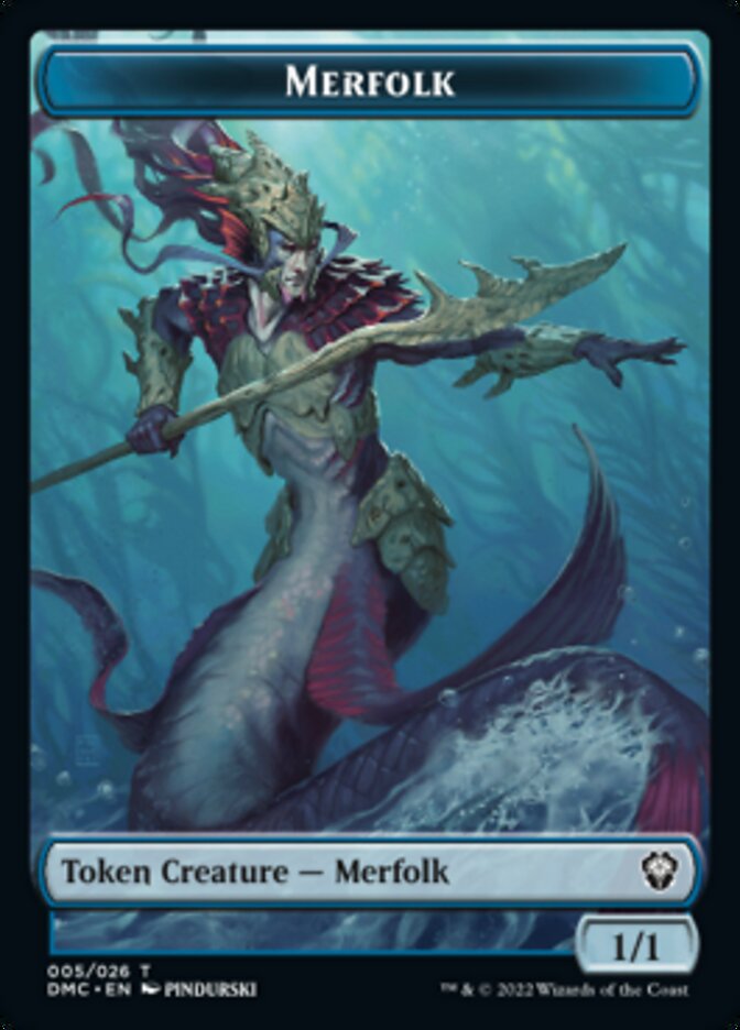 Saproling // Merfolk Double-sided Token [Dominaria United Tokens] | Tacoma Games