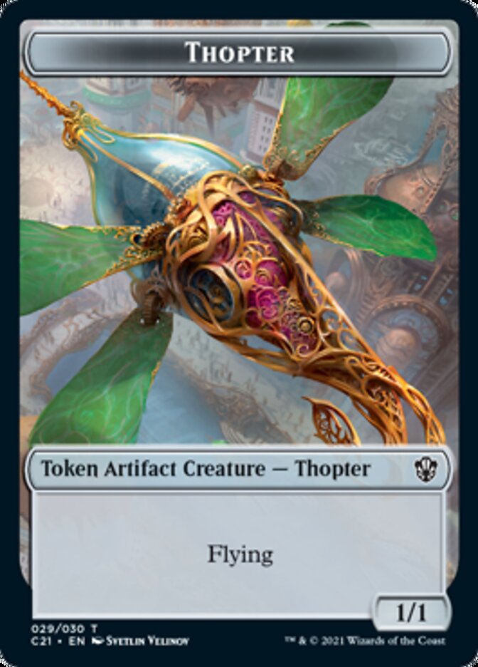 Golem (026) // Thopter Token [Commander 2021 Tokens] | Tacoma Games