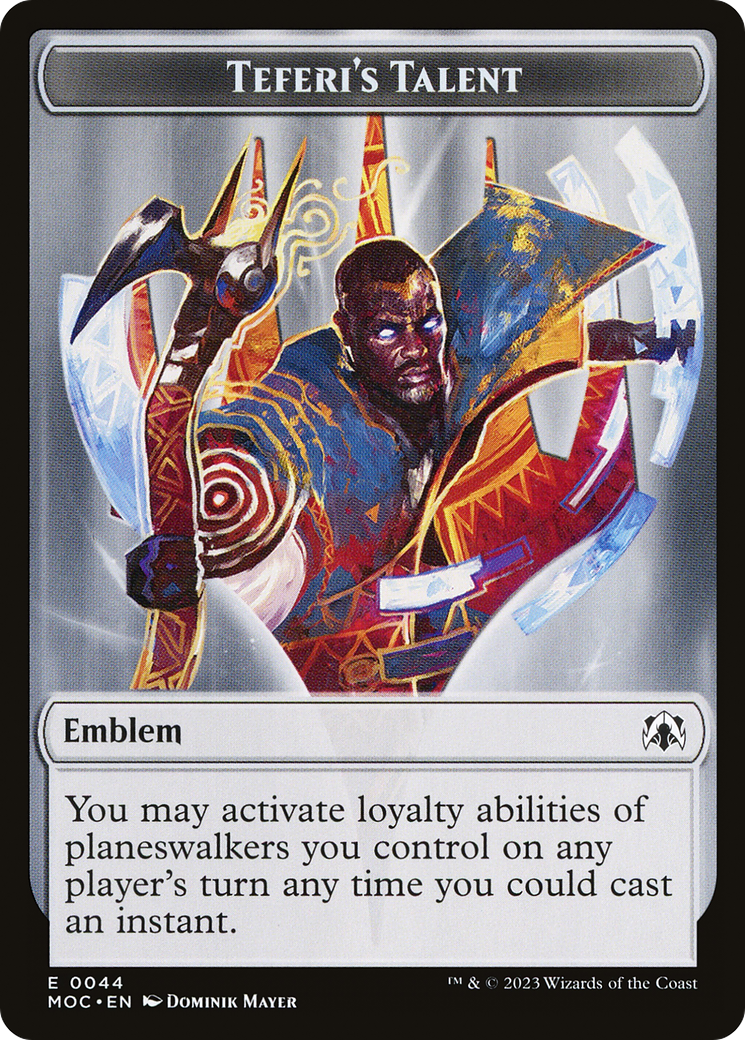 First Mate Ragavan // Teferi's Talent Emblem Double-Sided Token [March of the Machine Commander Tokens] | Tacoma Games