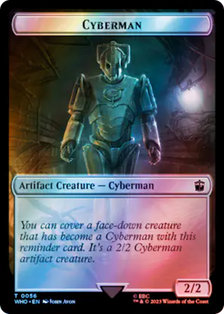 Warrior // Cyberman Double-Sided Token (Surge Foil) [Doctor Who Tokens] | Tacoma Games
