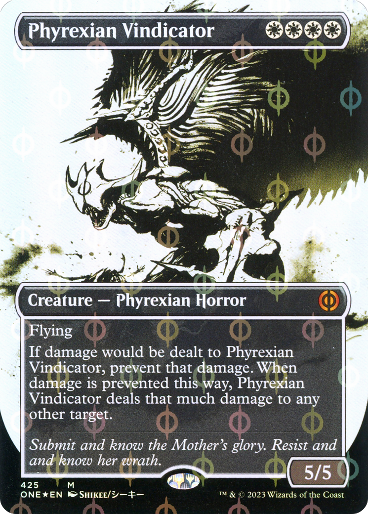 Phyrexian Vindicator (Borderless Ichor Step-and-Compleat Foil) [Phyrexia: All Will Be One] | Tacoma Games