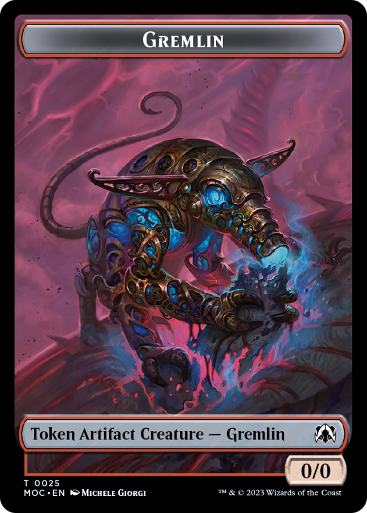 Treasure // Gremlin Double-Sided Token [March of the Machine Commander Tokens] | Tacoma Games
