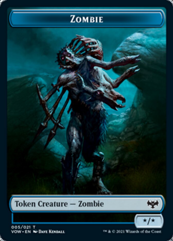 Zombie (008) // Zombie (005) Double-sided Token [Innistrad: Crimson Vow Tokens] | Tacoma Games