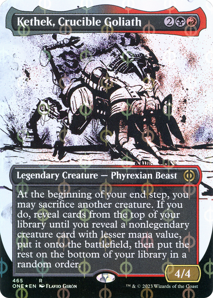 Kethek, Crucible Goliath (Borderless Ichor Step-and-Compleat Foil) [Phyrexia: All Will Be One] | Tacoma Games