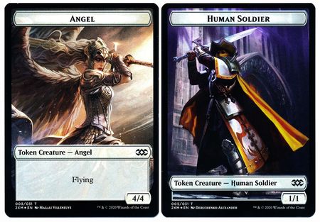 Angel // Human Soldier Double-sided Token [Double Masters Tokens] | Tacoma Games