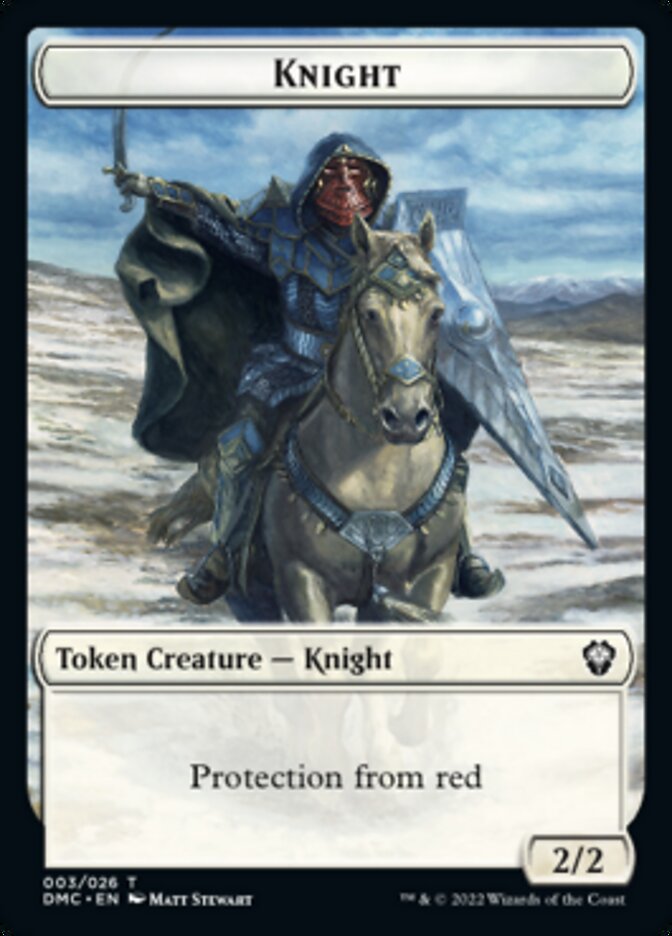 Zombie Knight // Knight Double-sided Token [Dominaria United Commander Tokens] | Tacoma Games