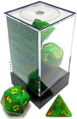 Chessex: Vortex Slime w/Yellow 7-Die Set | Tacoma Games