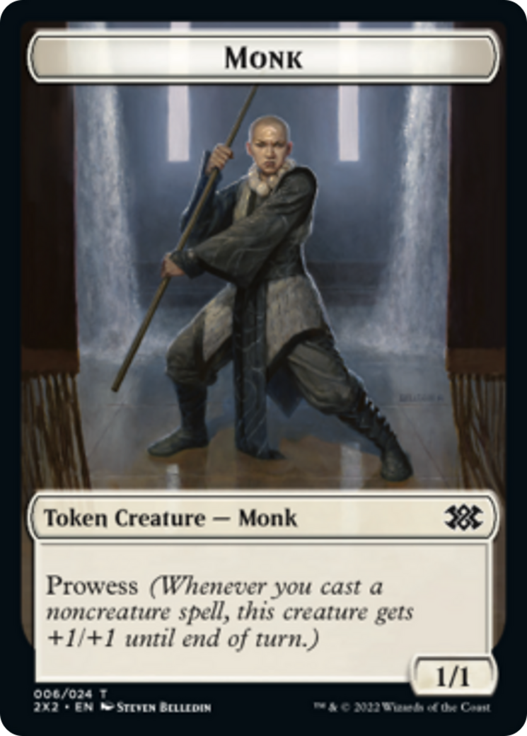 Saproling // Monk Double-sided Token [Double Masters 2022 Tokens] | Tacoma Games