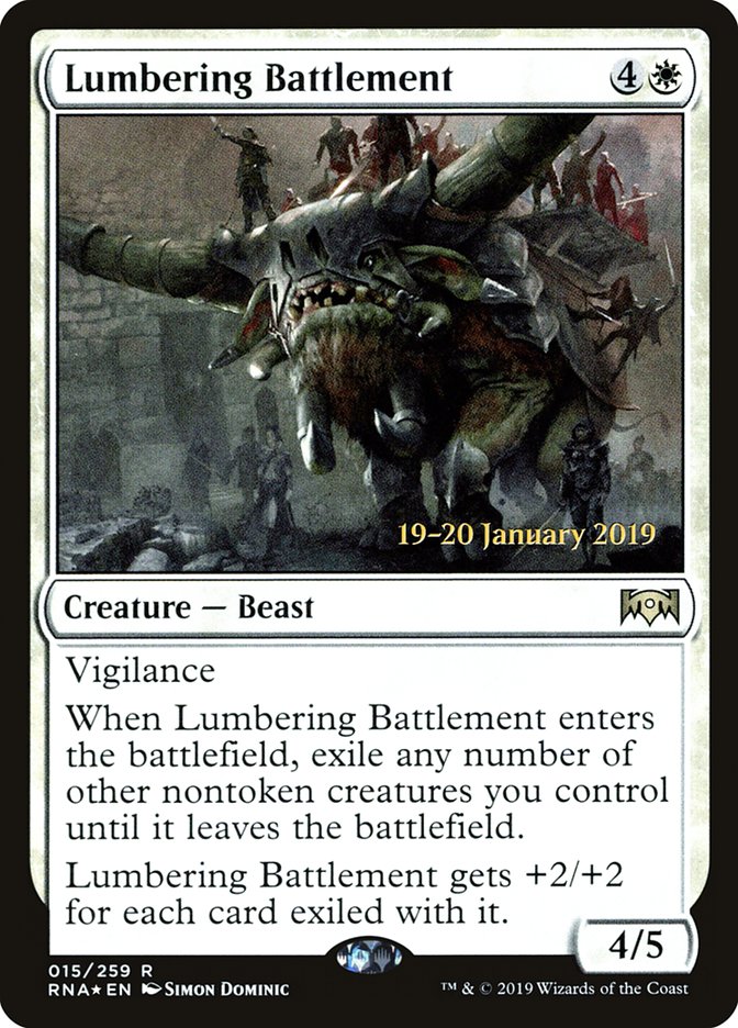 Lumbering Battlement [Ravnica Allegiance Prerelease Promos] | Tacoma Games