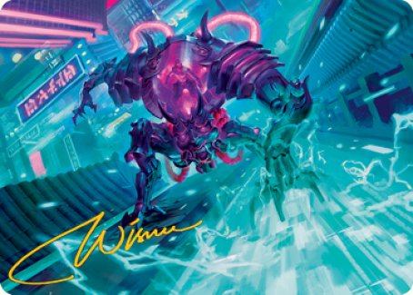 Surgehacker Mech Art Card (Gold-Stamped Signature) [Kamigawa: Neon Dynasty Art Series] | Tacoma Games