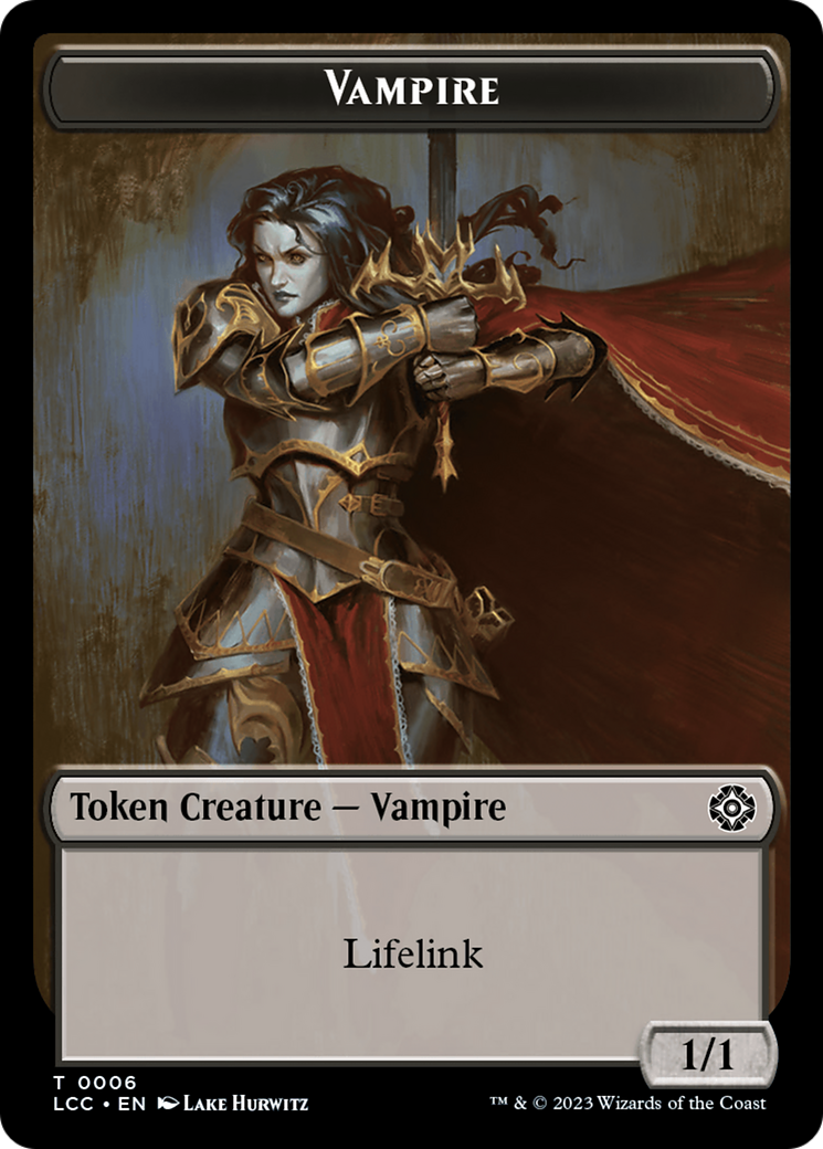 Vampire (0006) // Vampire Demon Double-Sided Token [The Lost Caverns of Ixalan Commander Tokens] | Tacoma Games