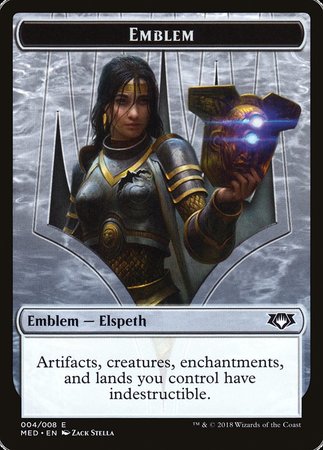 Emblem - Elspeth, Knight-Errant [Mythic Edition Tokens] | Tacoma Games