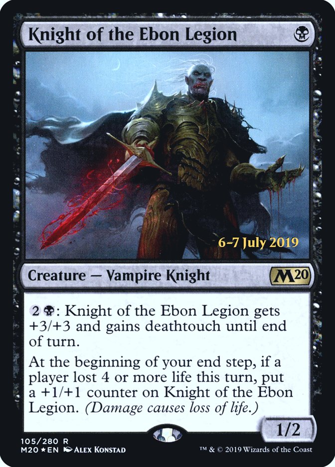 Knight of the Ebon Legion  [Core Set 2020 Prerelease Promos] | Tacoma Games