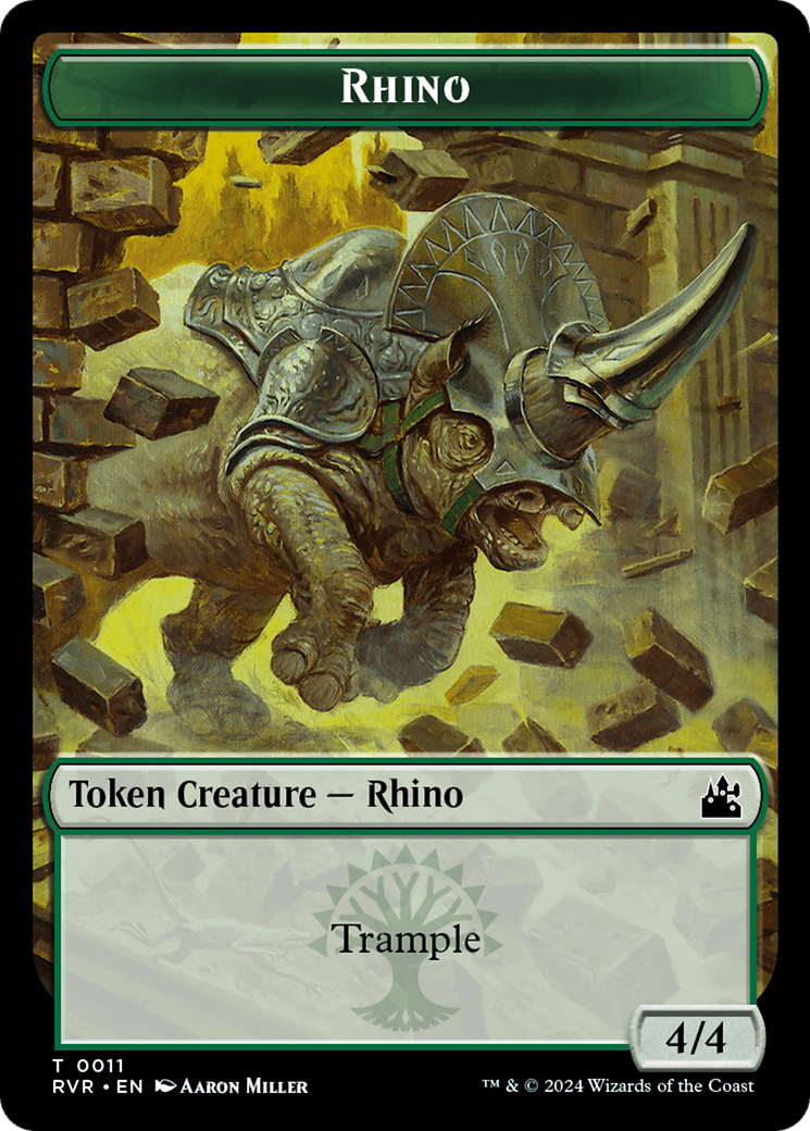 Bird // Rhino Double-Sided Token [Ravnica Remastered Tokens] | Tacoma Games