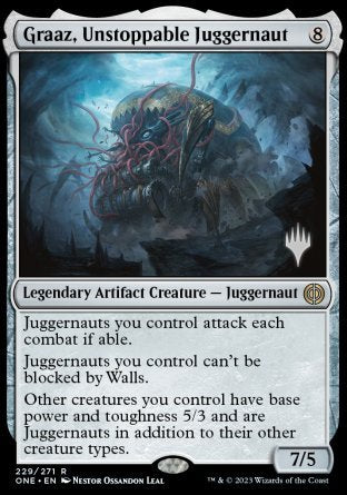Graaz, Unstoppable Juggernaut (Promo Pack) [Phyrexia: All Will Be One Promos] | Tacoma Games