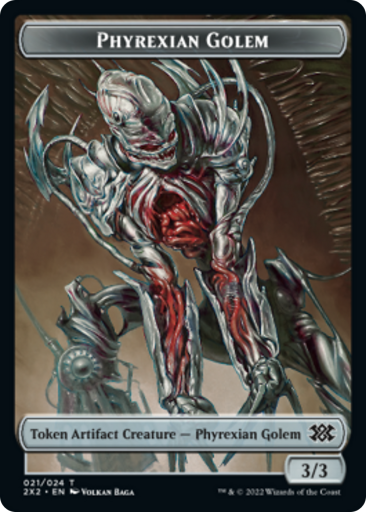 Elemental // Phyrexian Golem Double-sided Token [Double Masters 2022 Tokens] | Tacoma Games