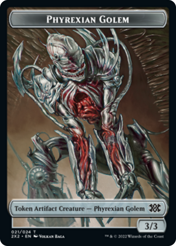 Egg // Phyrexian Golem Double-sided Token [Double Masters 2022 Tokens] | Tacoma Games