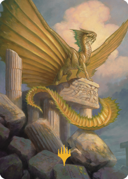 Ancient Gold Dragon Art Card (05) (Gold-Stamped Signature) [Commander Legends: Battle for Baldur's Gate Art Series] | Tacoma Games