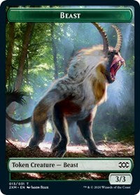 Beast // Saproling Double-sided Token [Double Masters Tokens] | Tacoma Games