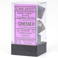 Chessex: Speckled Golden Cobalt 7-Die Set | Tacoma Games
