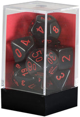 Chessex: Translucent Smoke w/Red 7-Die Set | Tacoma Games