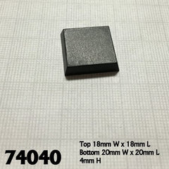 20mm Square Plastic Flat Top Base (25) | Tacoma Games