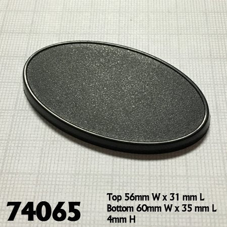 60mm x 35mm Oval Gaming Base (10) | Tacoma Games