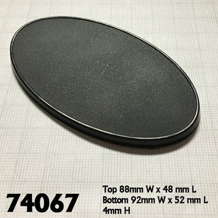 90mm x 52mm Oval Gaming Base (10) | Tacoma Games