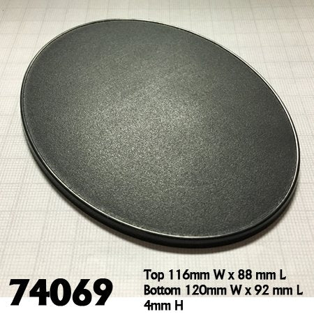 120mm x 92mm Oval Gaming Base (4) | Tacoma Games