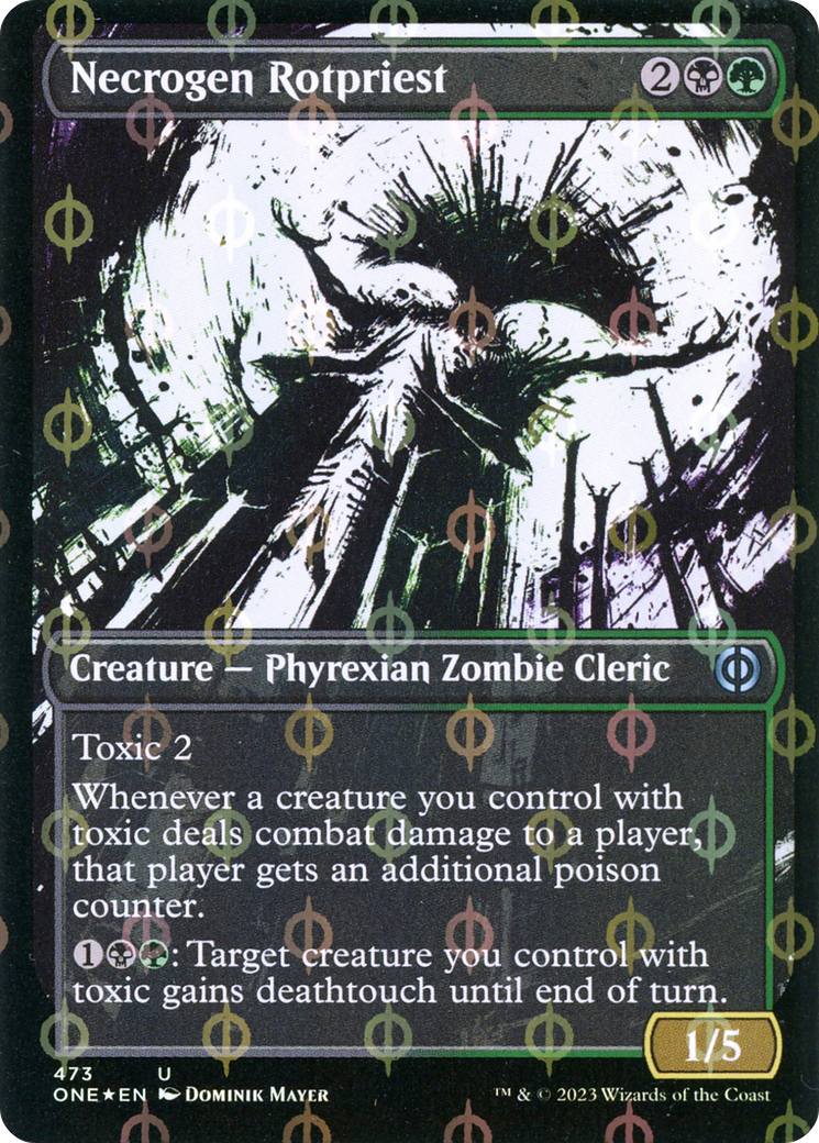 Necrogen Rotpriest (Borderless Ichor Step-and-Compleat Foil) [Phyrexia: All Will Be One] | Tacoma Games