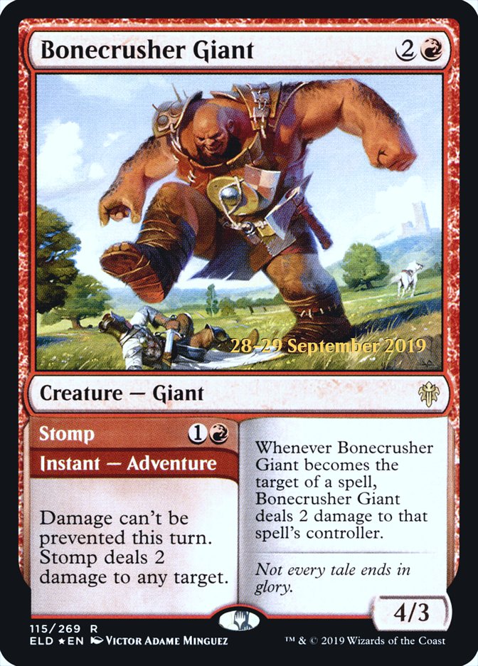 Bonecrusher Giant // Stomp  [Throne of Eldraine Prerelease Promos] | Tacoma Games