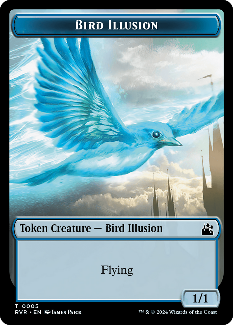 Elf Knight // Bird Illusion Double-Sided Token [Ravnica Remastered Tokens] | Tacoma Games
