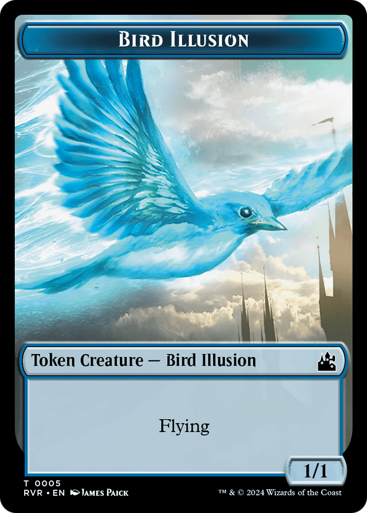 Goblin (0008) // Bird Illusion Double-Sided Token [Ravnica Remastered Tokens] | Tacoma Games