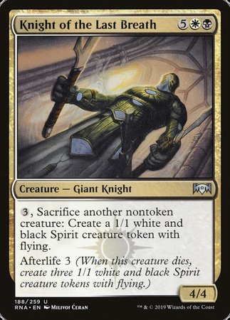 Knight of the Last Breath [Ravnica Allegiance] | Tacoma Games