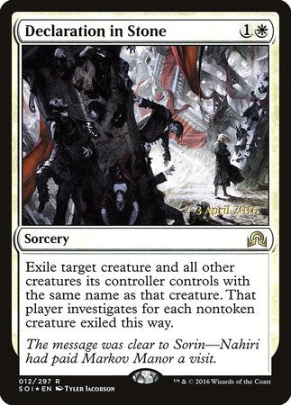 Declaration in Stone [Shadows over Innistrad Promos] | Tacoma Games